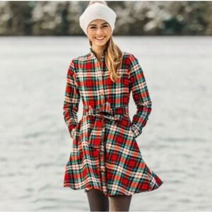 Kiel James Patrick Cozy Cabin Flannels Plaid Home For The Holidays Dress - Red M